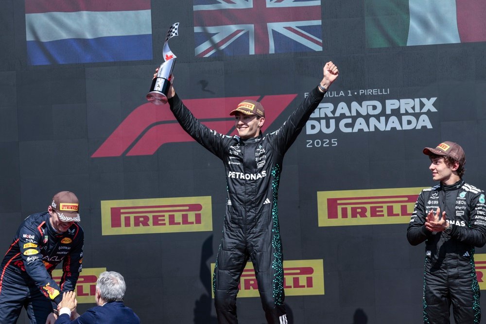 George Russell vence GP do Canadá e leva Mercedes ao primeiro lugar do pódio pela primeira vez em 2025