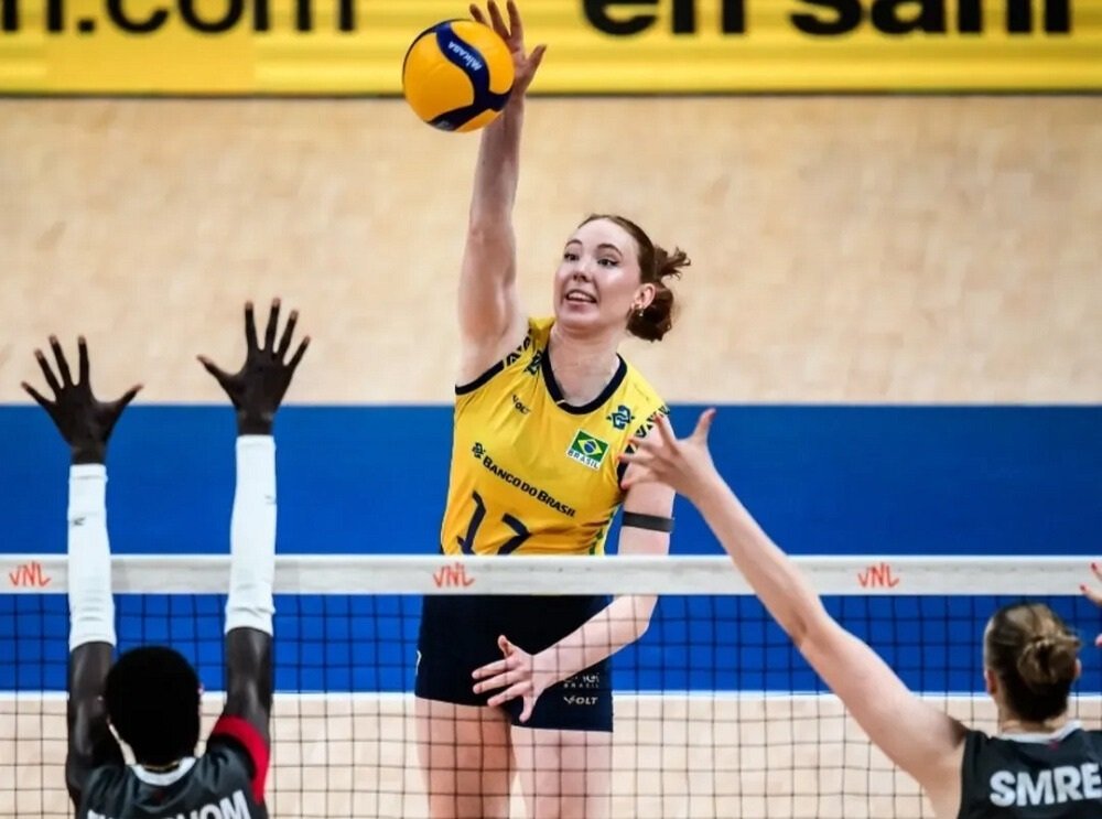 Seleção brasileira feminina de vôlei vence o Canadá por 3 sets a 0 na Liga das Nações